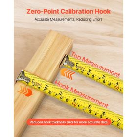 2 Packs Tape Measure 25 ft Length, Measuring Tape with Retractable, Imperial and Metric ft/m Dual-Scale & ABS Case & Easy Read Steel Measurement Tool