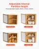 Corner Bread Box for Kitchen Counter, Double Layer Large Capacity Bamboo Bread Storage Container, Farmhouse Wooden Breadbox for Homemade Bread