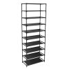 10 Tier Stackable Shoe Rack Storage Shelves - Stainless Steel Frame Holds 50 Pairs Of Shoes