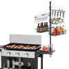 Outdoor BBQ Griddle Caddy Organizer, Multi-Size Storage Baskets & 10 Hanging Hooks, Wind Resistant Paper Towel Holder