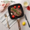 Nonstick Frying Pan Skillet Set, 3 Piece Square Grill Pans with Stay Cool Handle & PFOA Free, Compatible with All Stovetops(9.5" 10" 11")